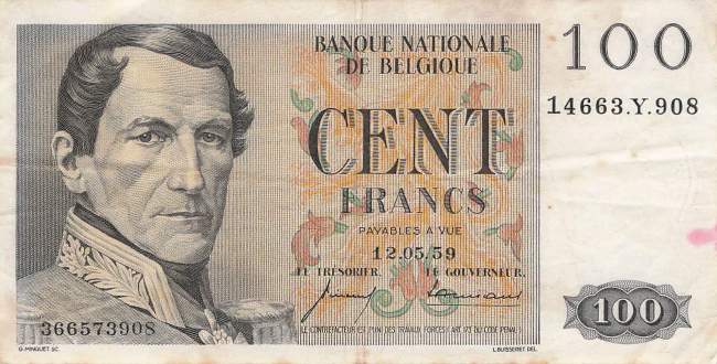 100 Franc 1959 p.129c